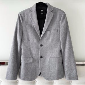 H&M Wool Blend Blazer Suit Jacket Sports Coat in Grey NWOT